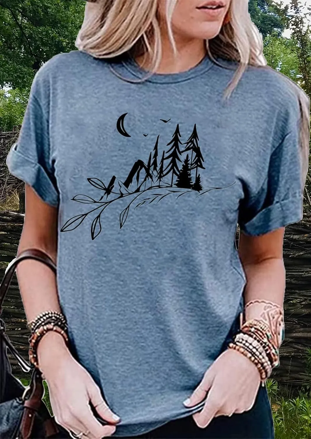 Hiking Mountain Tank Tops for Women Funny Pine Tree Sunrise Graphic Workout Tanks Summer Sleeveless Loose Fit Shirts Tops