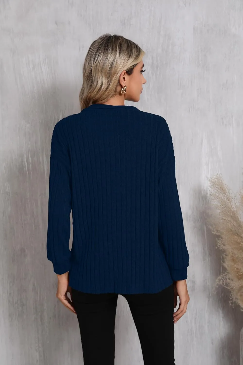 HIYIYEZI Women's Long Sleeve Open Front Cardigan Casual Lightweight Cardigans Knit Outwear with Pockets