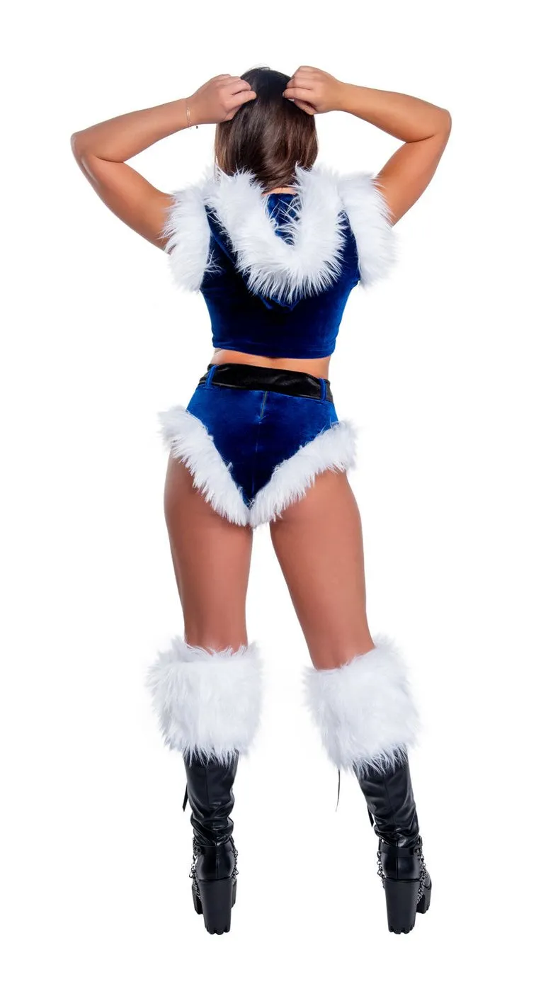 Holiday Fur Trimmed Hooded Top