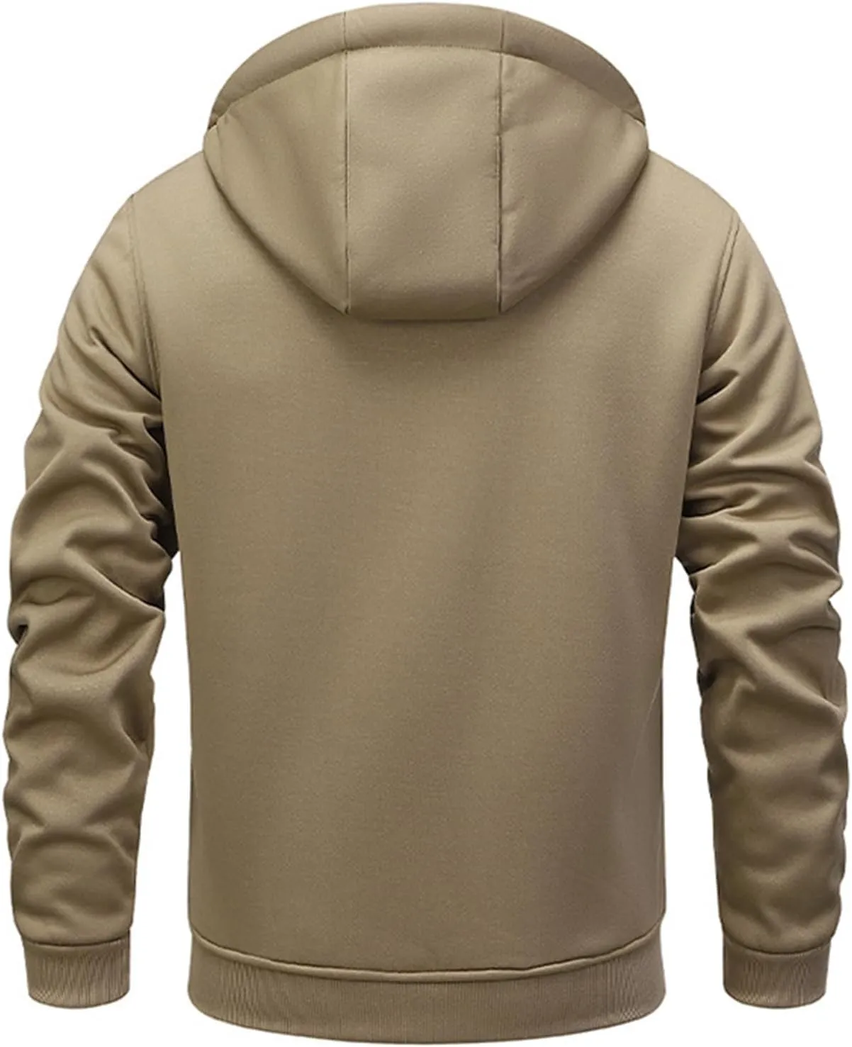 Hoodies for Men Sherpa Lined Heavyweight Fleece Sweatshirt Full Zip Winter Hooded Sweatshirt Casual Thermal Jacket Coat