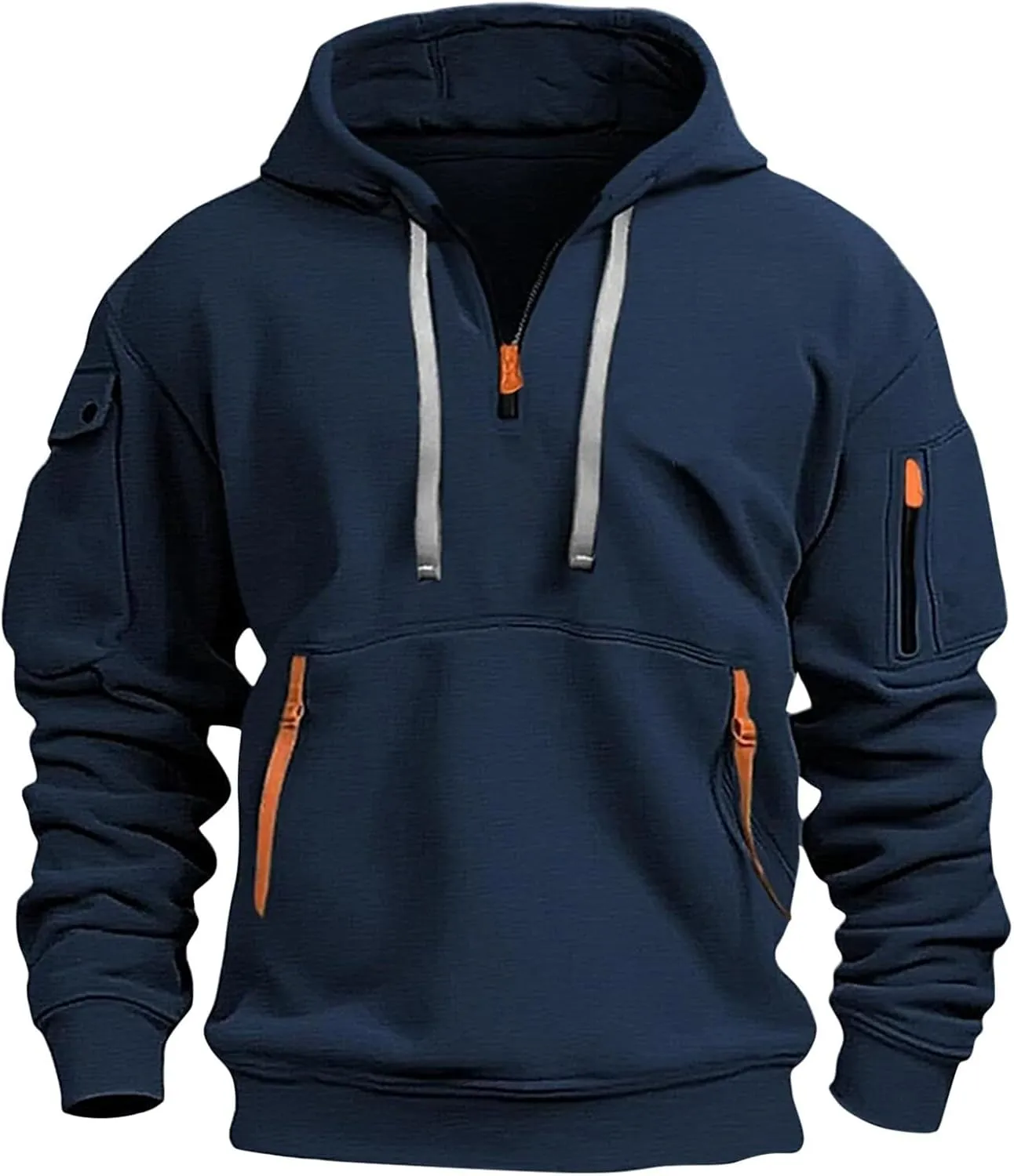 Hoodies For Men Tall Stylish Quarter Zip Pullovers Big And Tall Tactical Sweatshirts Long Sleeve Hoodies With Pockets