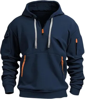 Hoodies For Men Tall Stylish Quarter Zip Pullovers Big And Tall Tactical Sweatshirts Long Sleeve Hoodies With Pockets