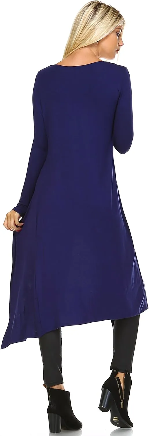 Isaac Liev Women Cardigans Casual Essential Long Maxi Extra Duster Open Front Long Sleeve Lightweight Cardigan