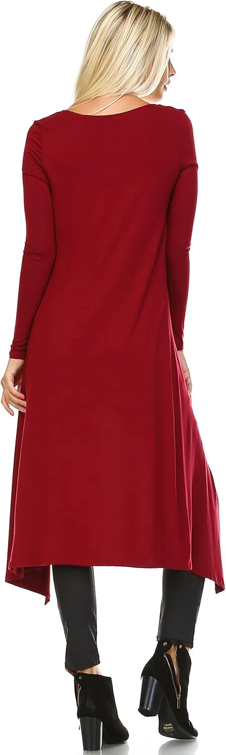 Isaac Liev Women Cardigans Casual Essential Long Maxi Extra Duster Open Front Long Sleeve Lightweight Cardigan