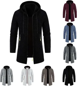 Jackets for Men,Men's Open Front Cardigan Sweater Full Zip Up Hooded Hoodies Knitted Sweatshirts Winter Coats Outwear
