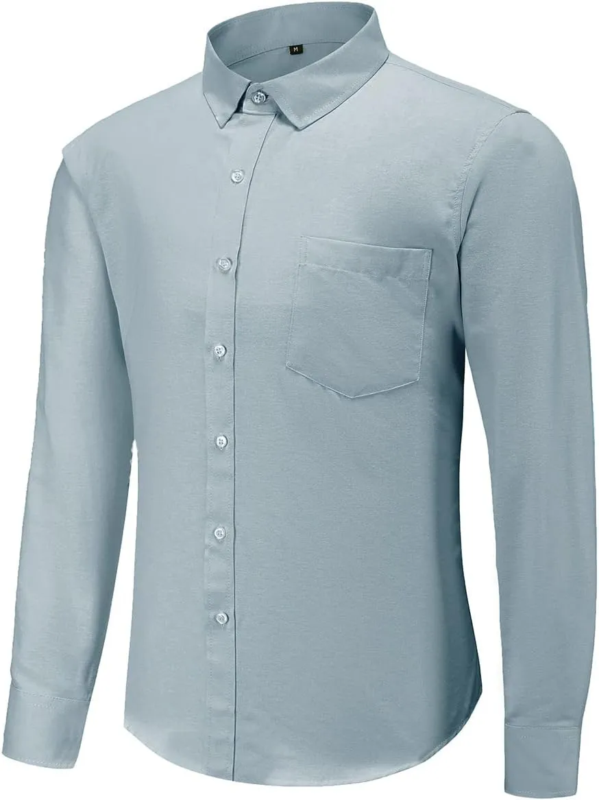 Jandukar Mens Wrinkle Resistant Shirt Long Sleeve Wrinkle Free Dress Shirt
