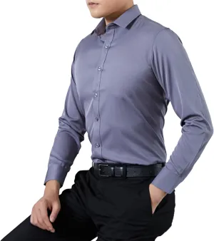 JEShifangjiusu Men's Business Dress Shirt Long Sleeve Regular Fit Fashion Shirt Cotton Casual Button Down Stretch Shirt