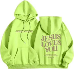 Jesus Loves You Hoodie Christian Jesus Saves Faith Sweatshirt Man Woman Pullover Tops Y2K Clothes Streetwear Gift