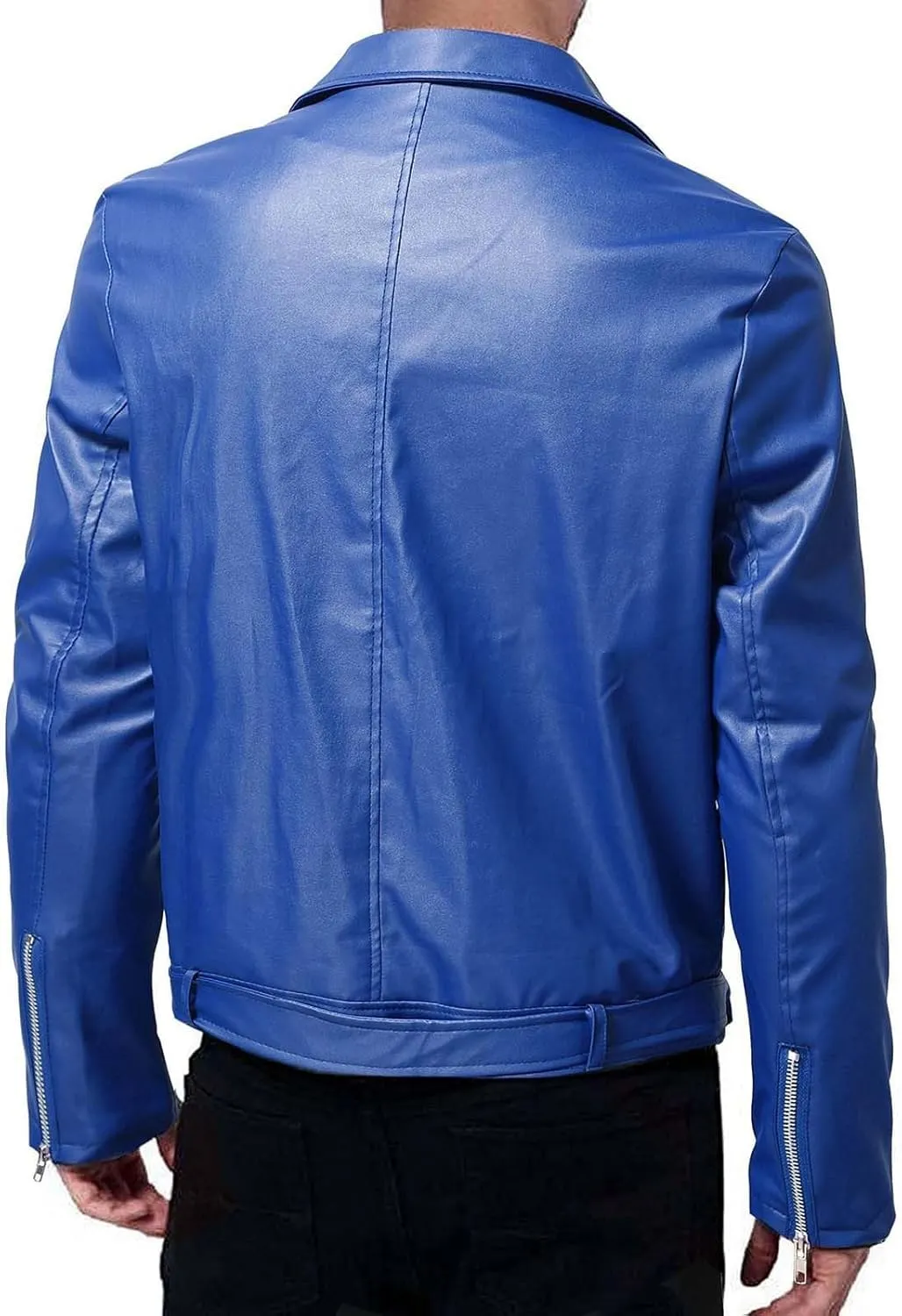 Leather Jacket Autumn Loose Solid Color Zip PU Leather Jacket Short Lapel Motorcycle Leather Jacket Coat Leather