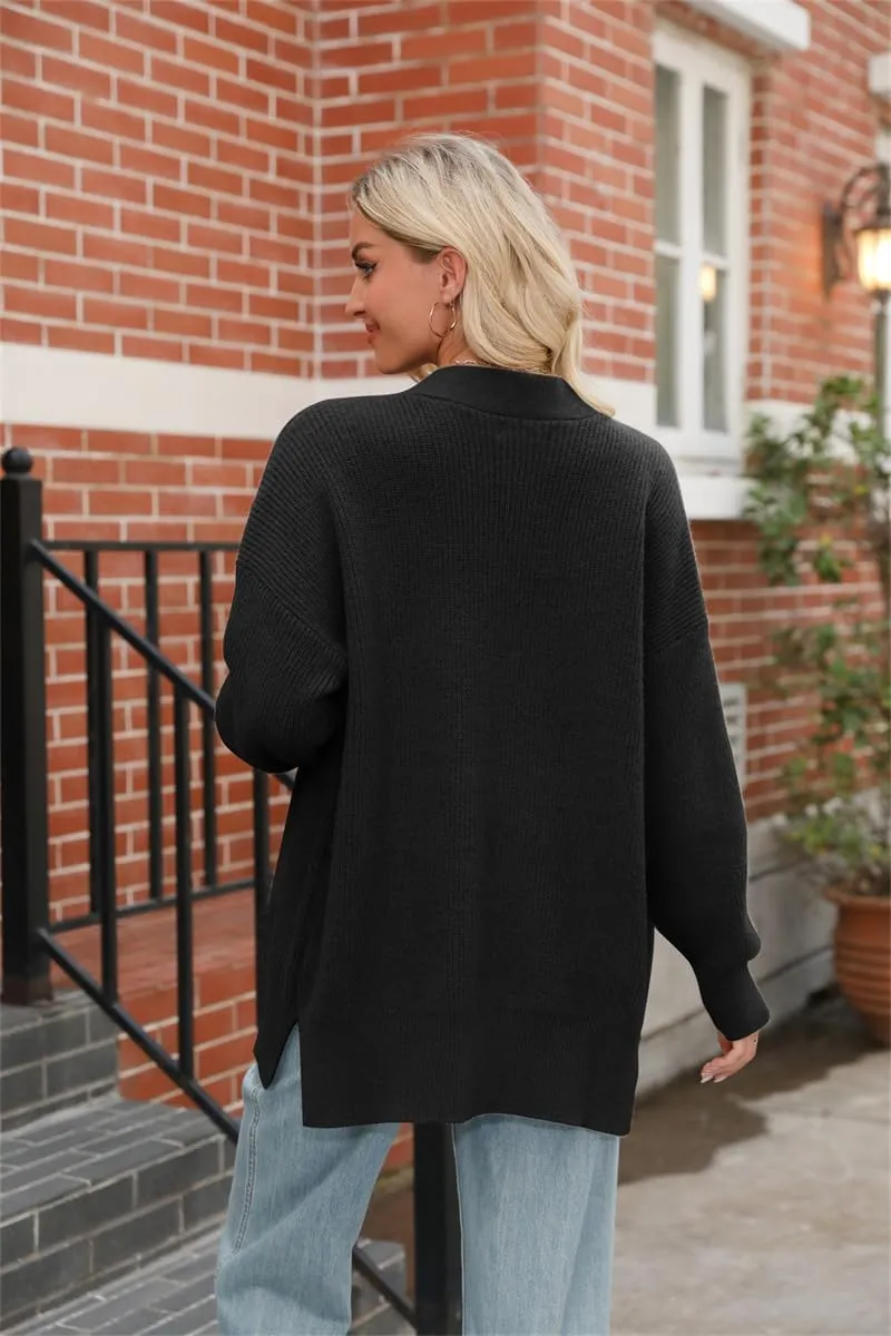 Long Cardigan Sweaters for Women Long Sleeve Open Front Knit Cardigan Sweater Jacket Button Down Loose Outwear