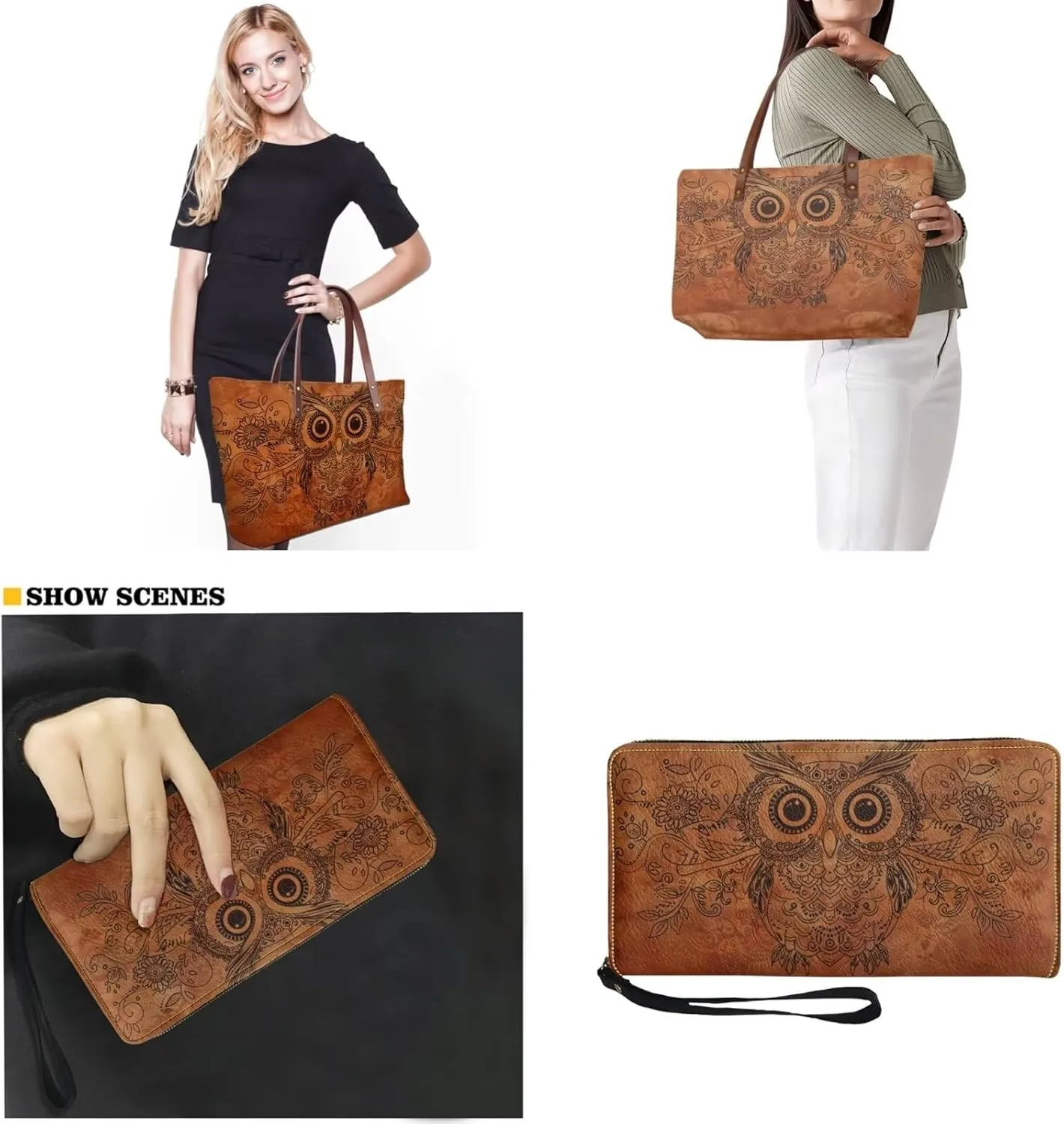 Lotusorchid Purse and Wallet Set, Large Tote and Wallet Set for Women, Lightweight Purses Set