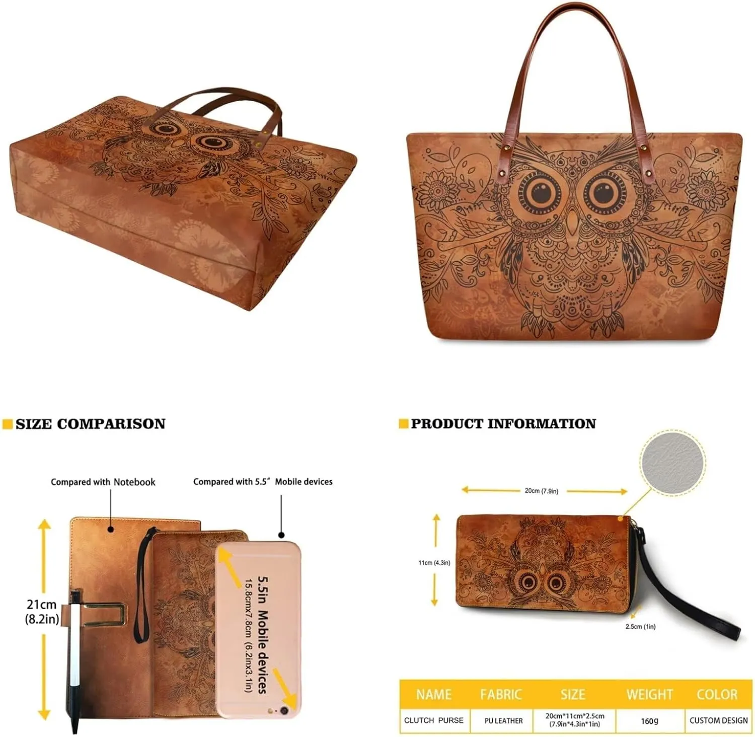 Lotusorchid Purse and Wallet Set, Large Tote and Wallet Set for Women, Lightweight Purses Set