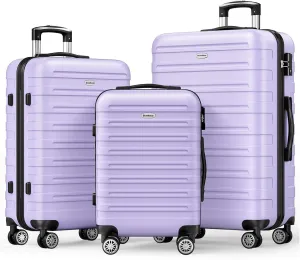 Luggage 3 Piece Set Lightweight Luggage Set Suitcases with Spinner Wheels Travel Suitcase Set,Lavender Purple