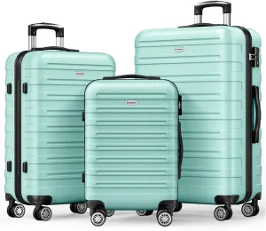 Luggage 3 Piece Set Lightweight Luggage Set Suitcases with Spinner Wheels Travel Suitcase Set,Mint Green