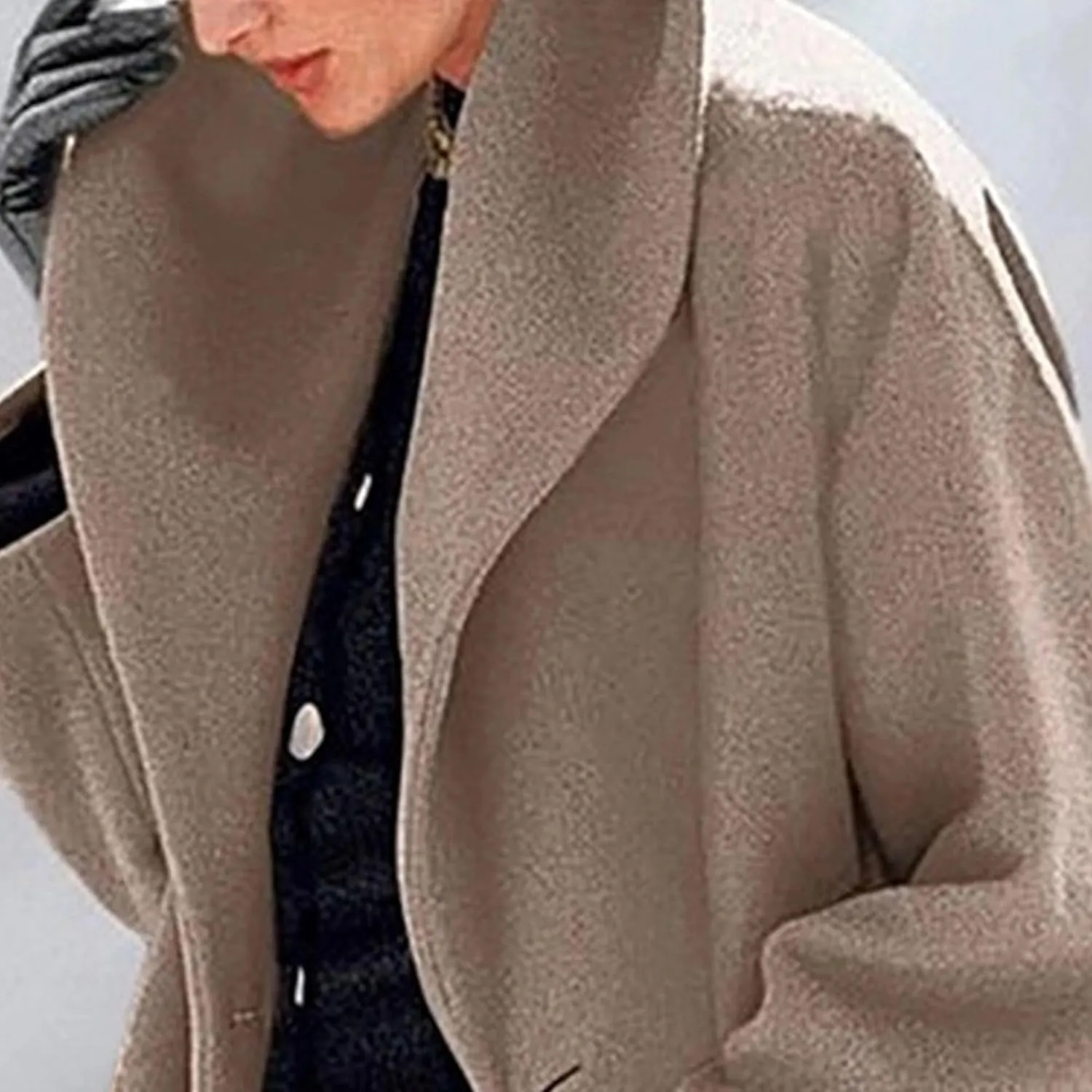 Maiyifu-GJ Womens Wool Blend Coat Single Breasted Trench Jackets with Hood Winter Casual Shawl Collar Overcoat Outerwear