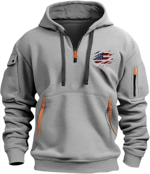 Men Tactical Hoodies Vintage Workout Fall Winter Sport Military Sweatshirt Sweaters 1/4 Zip Long Sleeve Pullover Tops