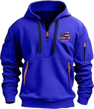 Men Tactical Hoodies Vintage Workout Fall Winter Sport Military Sweatshirt Sweaters 1/4 Zip Long Sleeve Pullover Tops