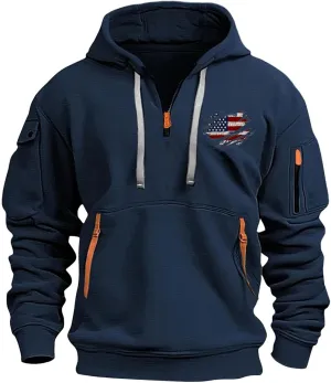 Men Tactical Hoodies Vintage Workout Fall Winter Sport Military Sweatshirt Sweaters 1/4 Zip Long Sleeve Pullover Tops
