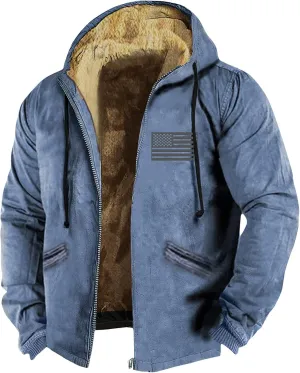 Men Winter Sherpa Lined Jacket Heavyweight Fleece Warm Trucker Hoodies Coat Big And Tall Jackets For Men Hoodie
