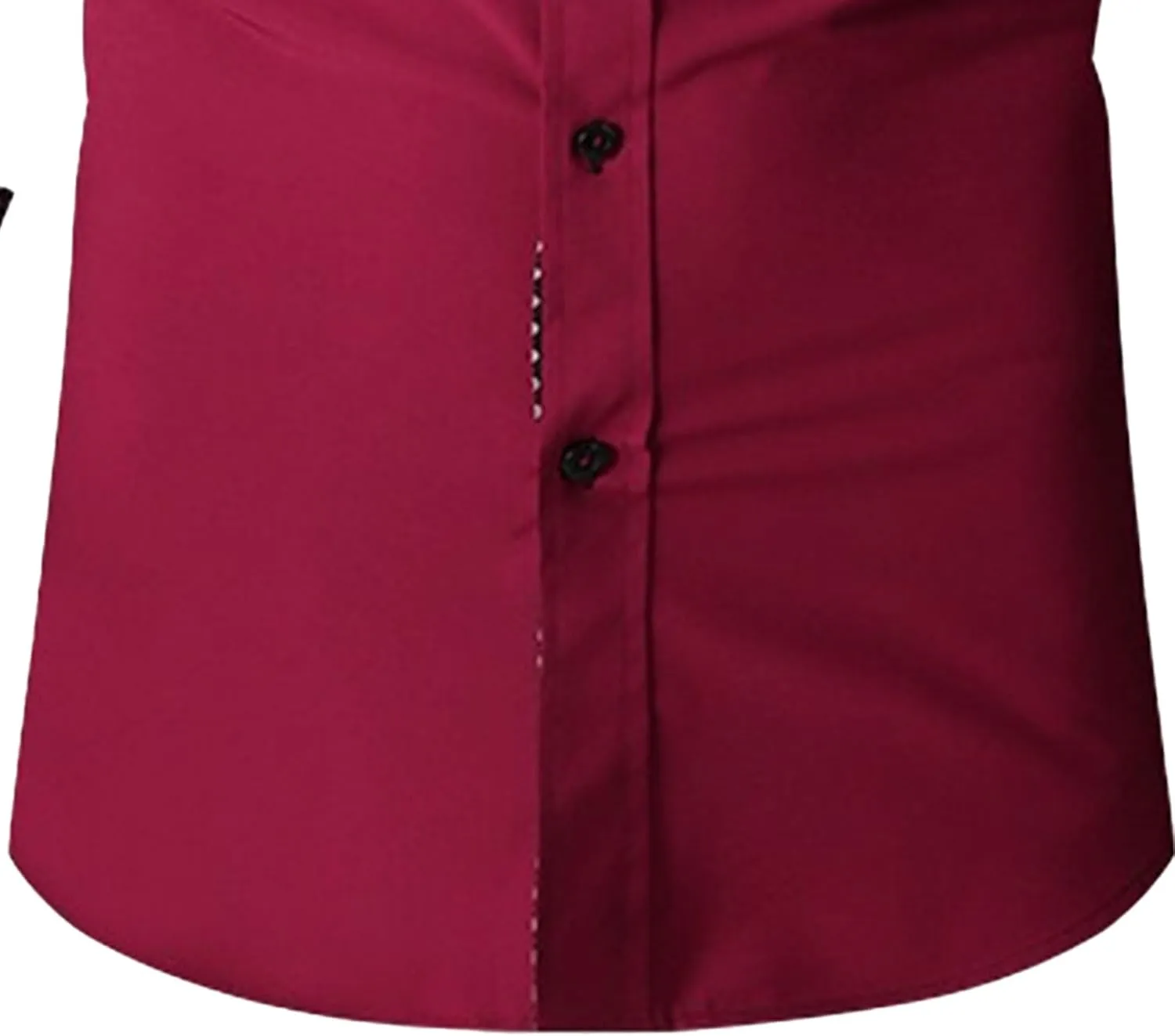 Men's Contrast Slim Long Sleeve Shirt Fit Casual Button Down Dress Shirt Collar Fashion Wrinkle-Resistant Shirt