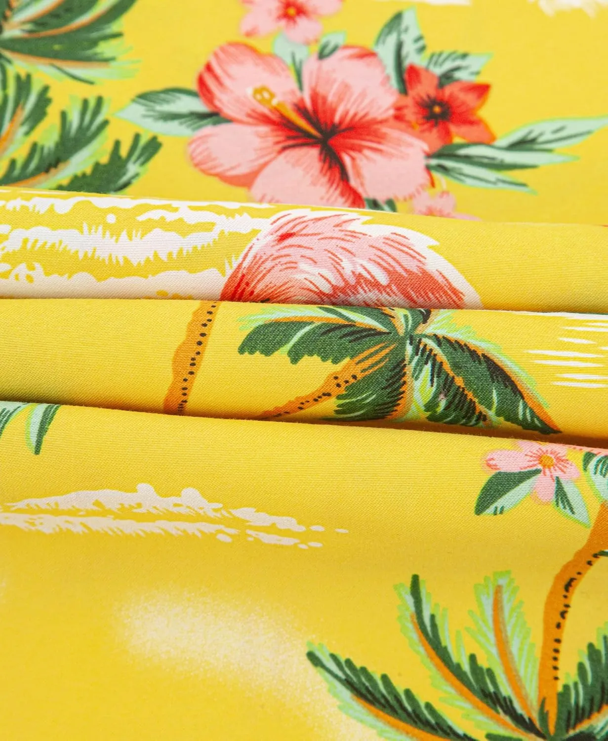 Men's Flamingo Hawaiian Shirt  Tropical Button Down Short Sleeve Shirt, Beach Vacation Aloha Shirt for Summer Party
