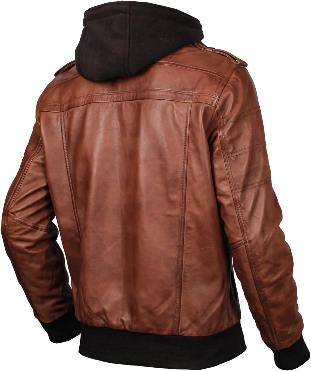 Mens leather jacket Geniune motorcycle Fashion jacket men with removable hood leather jacket for man Leather jacket.