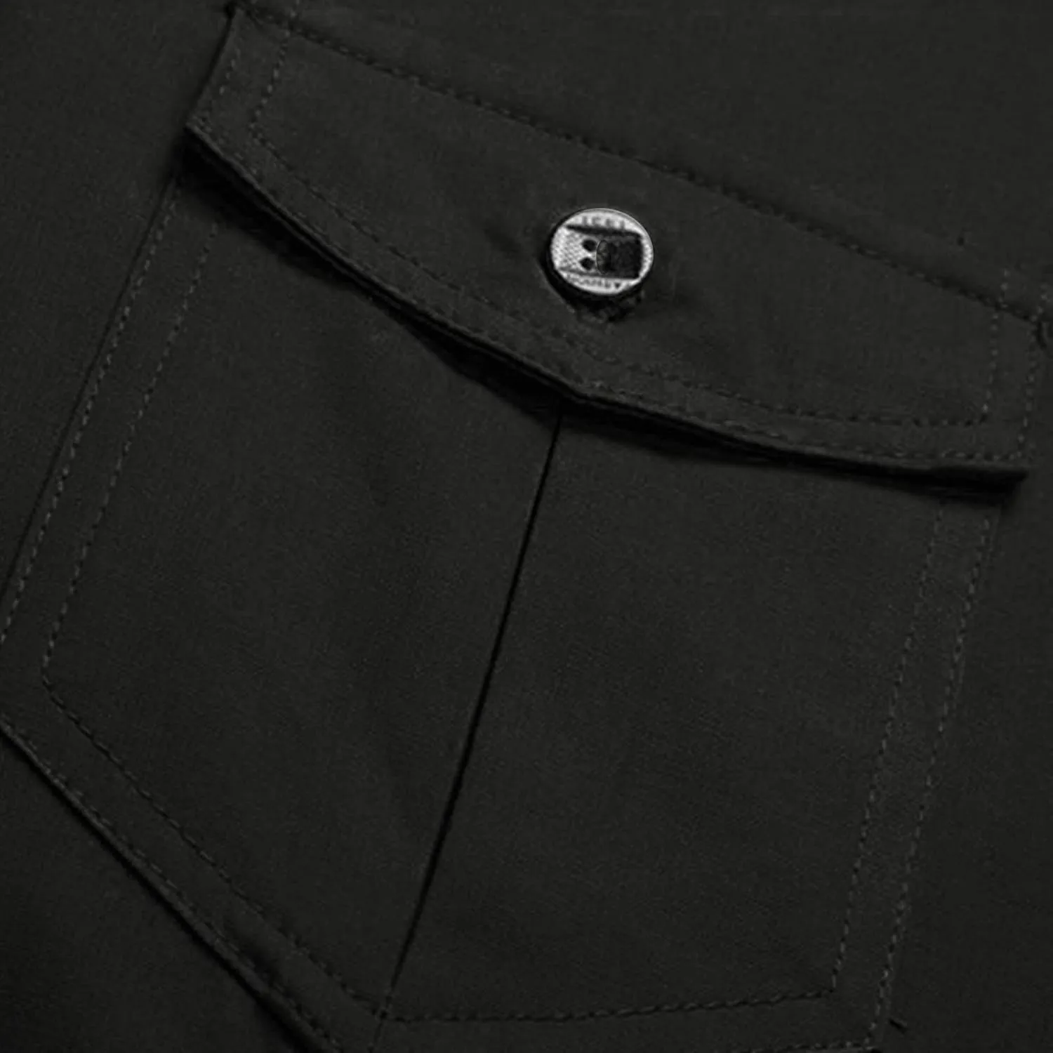 Men's Military Style Double Pocket Shirt Tactical Cargo Casual Slim Fit Shirt Work Shirt Hiking Fishing Shirts