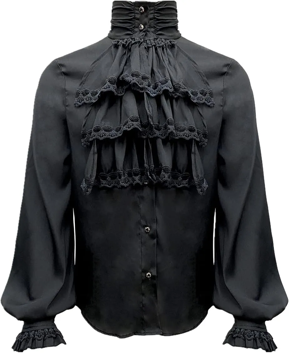 Mens Pirate Vampire Shirt Renaissance Victorian Medieval Gothic Shirt
