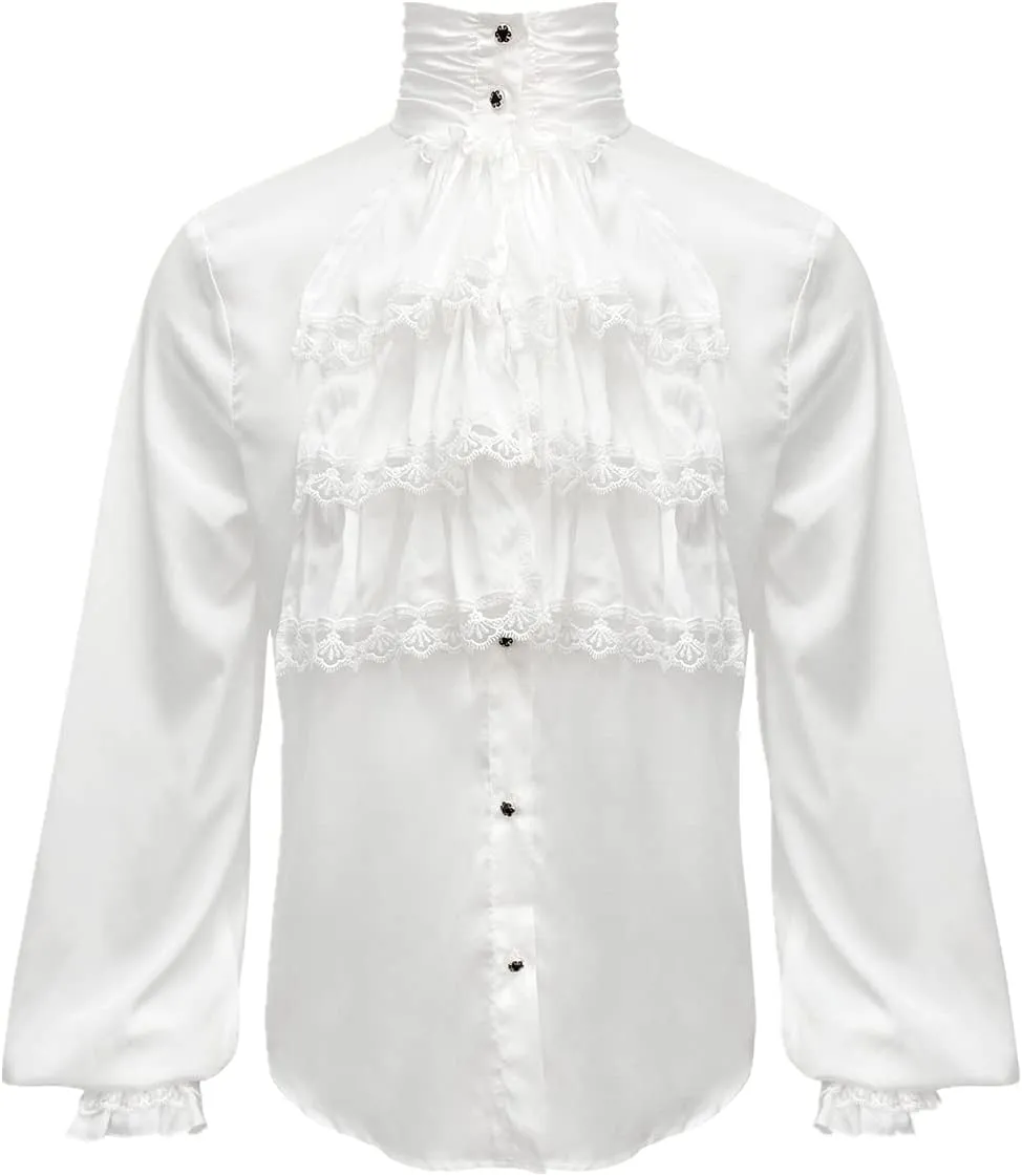 Mens Pirate Vampire Shirt Renaissance Victorian Medieval Gothic Shirt