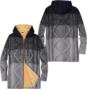 Mens Sherpa Hoodie Full-Zip Heavyweight Casual Hooded Warm Thick Thermal Hoodies