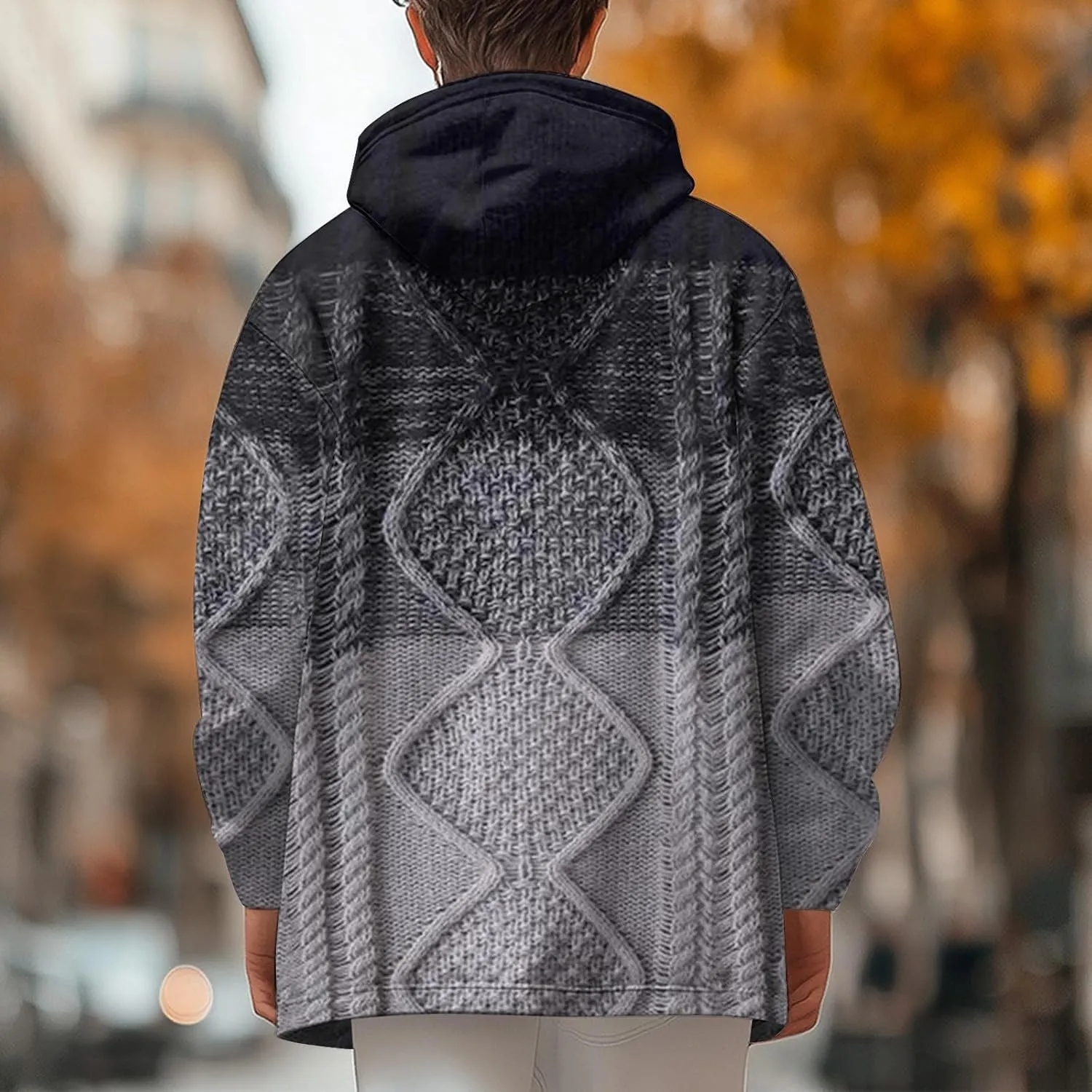 Mens Sherpa Hoodie Full-Zip Heavyweight Casual Hooded Warm Thick Thermal Hoodies
