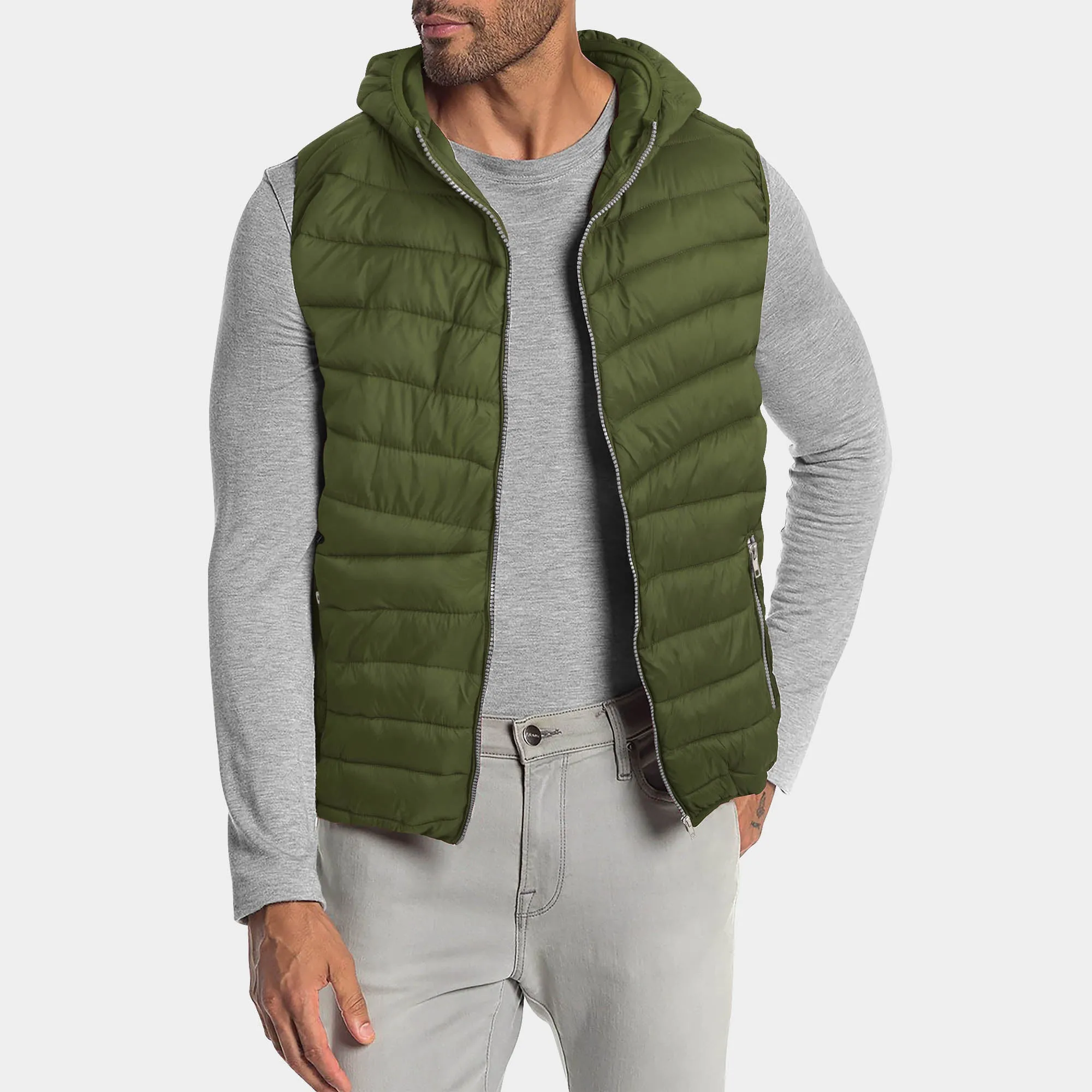Men's Ultra Light Hooded Puffer Vest