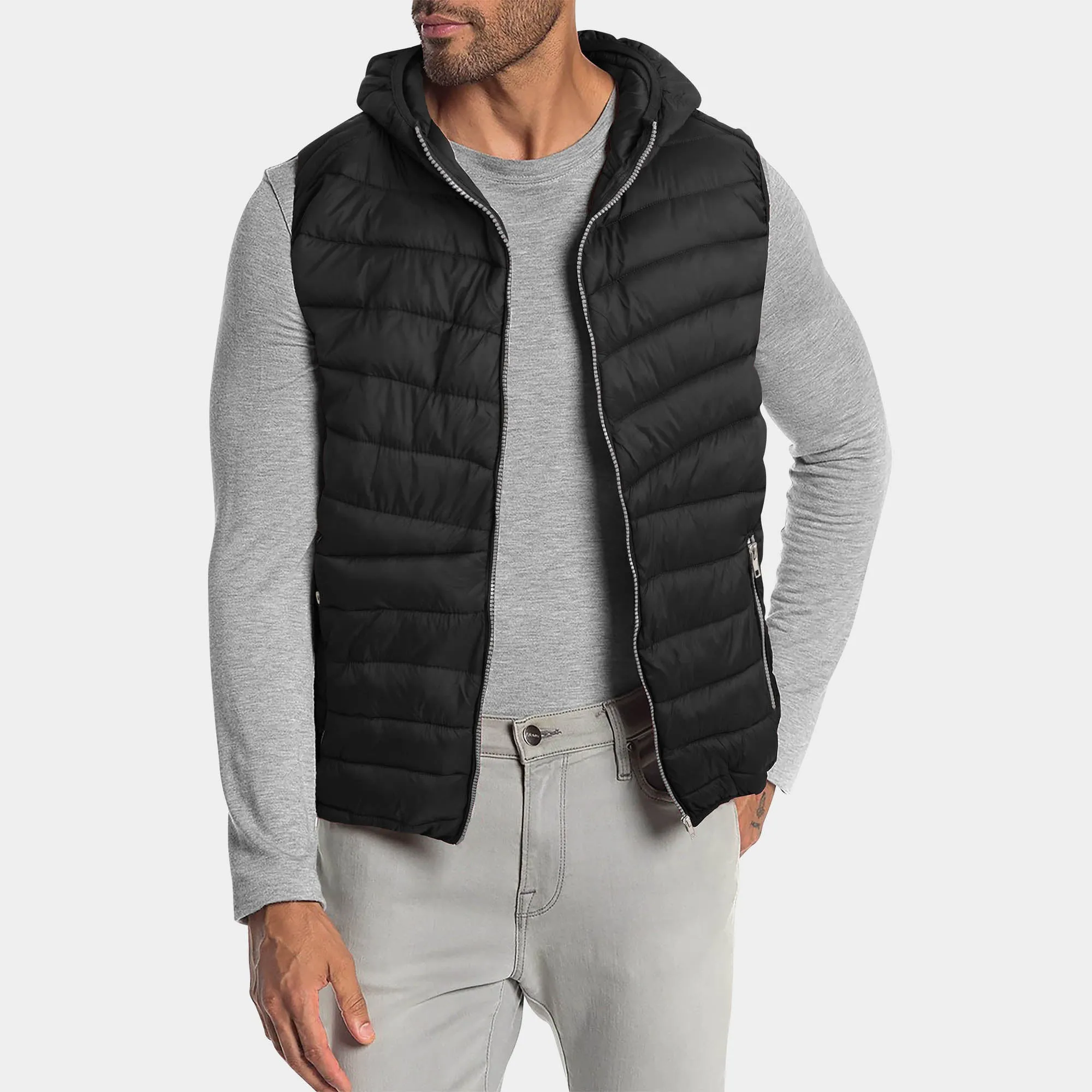 Men's Ultra Light Hooded Puffer Vest