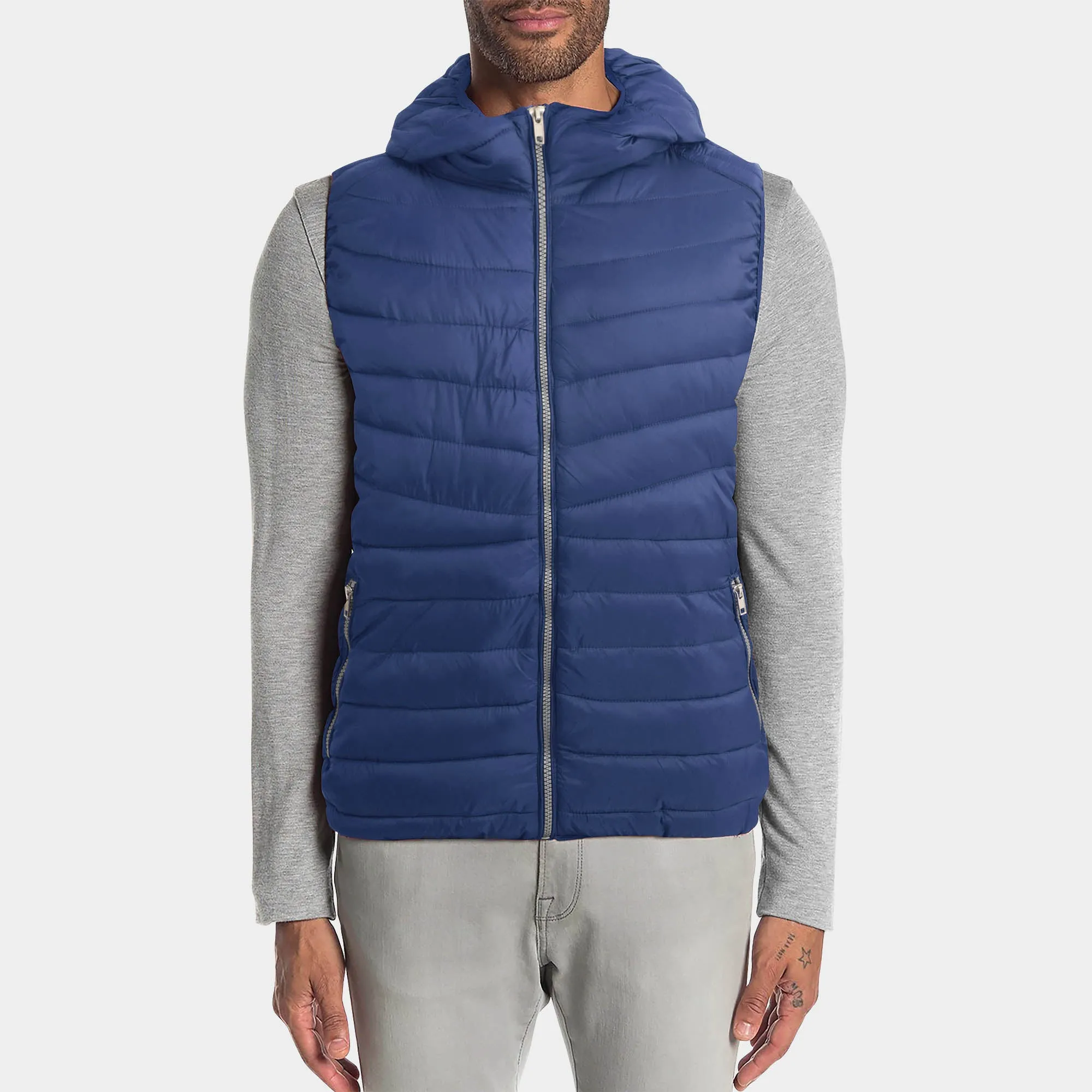 Men's Ultra Light Hooded Puffer Vest