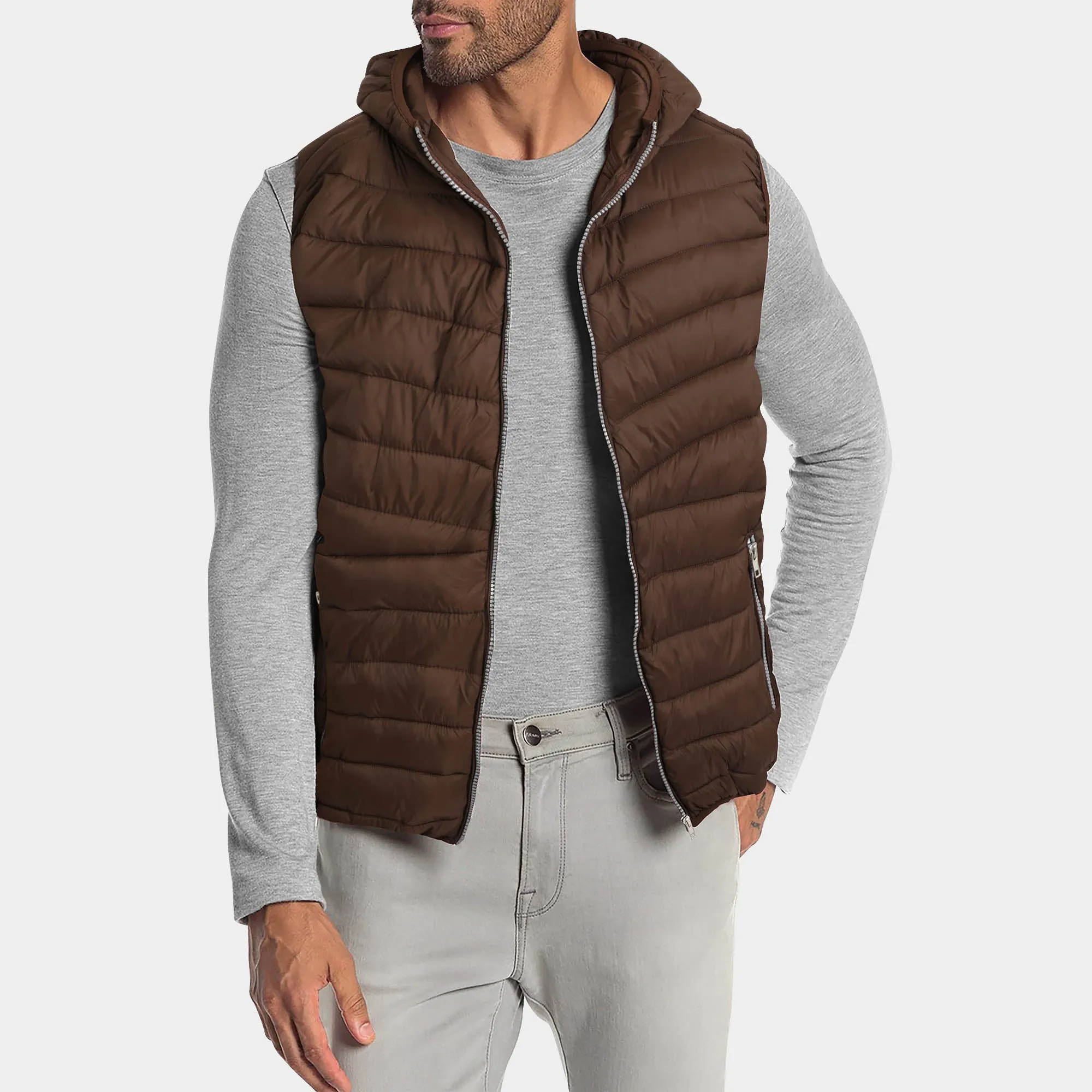 Men's Ultra Light Hooded Puffer Vest