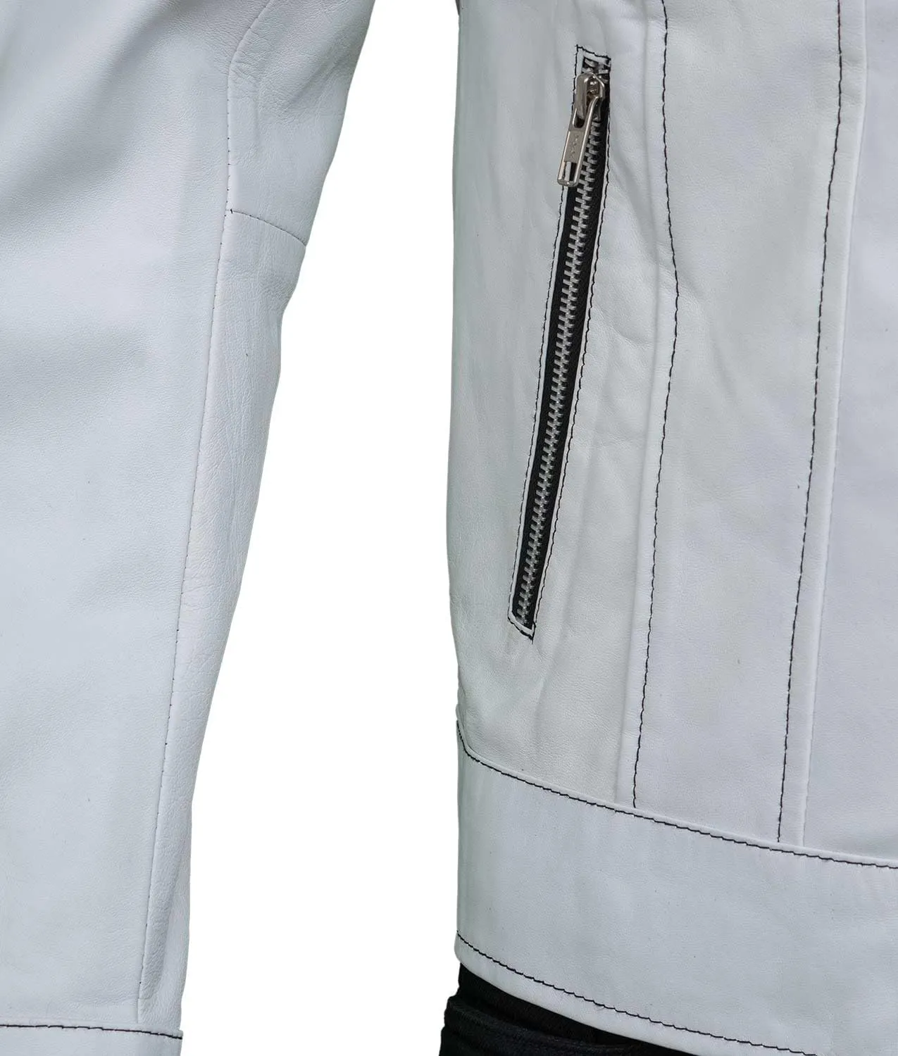 MENS WHITE LEATHER MOTORCYCLE JACKET WHITE LEATHER JACKET MENS WHITE BIKER JACKET MEN'S GENUINE LEATHER JACKET WHITE