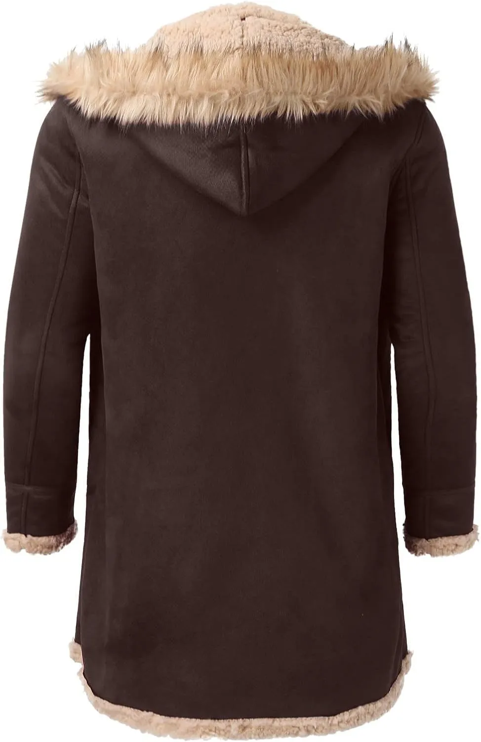 Men'S Winter Coats With Hood Fleece Button Down Coat Heated Thick Waterproof Casual Vintage Oversized Jacket