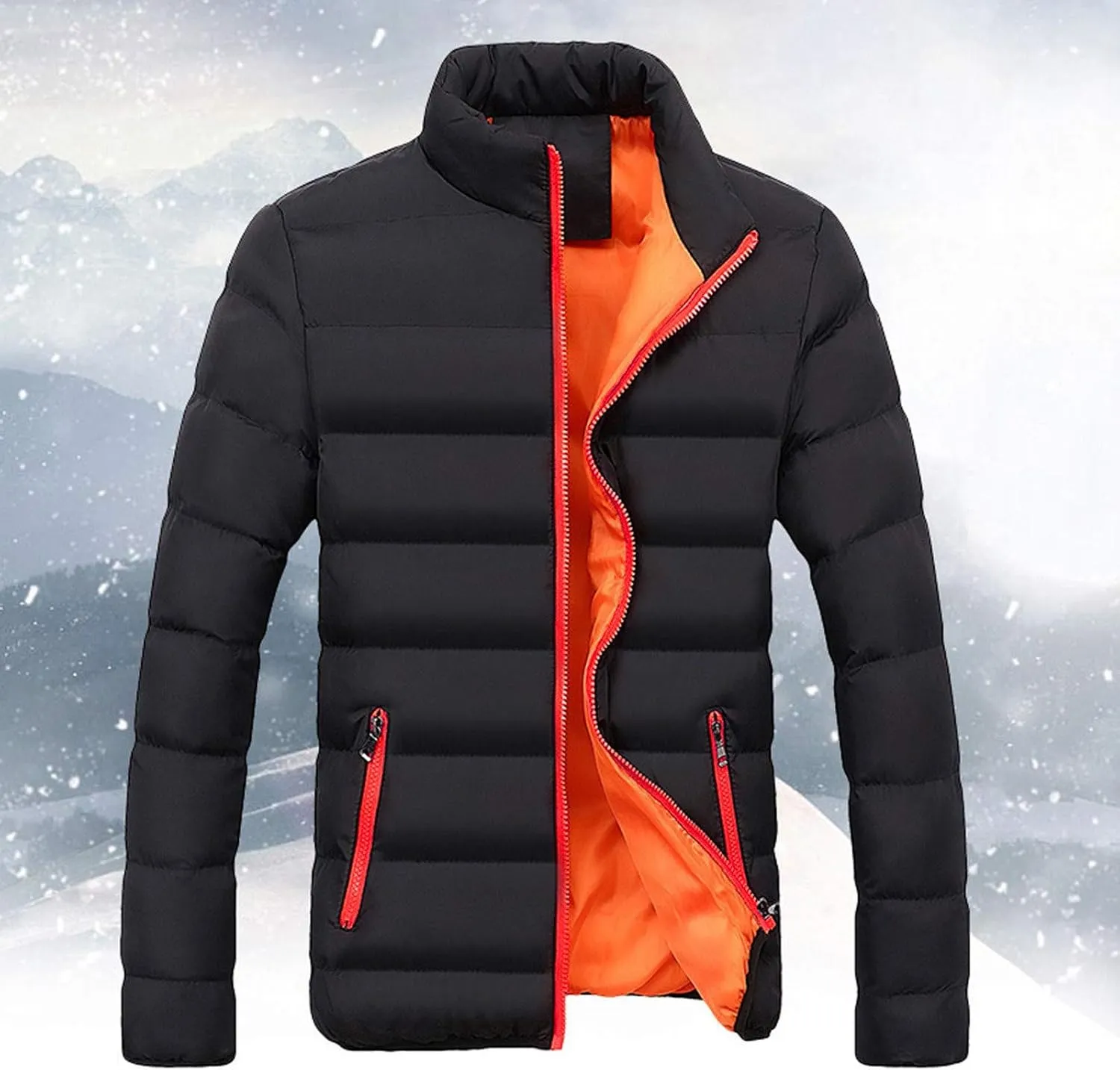 Men's Winter Jacket Warm Puffy Jackets Windproof Puffer Jacket Quilted Insulated Jacket Down Jacket for Business