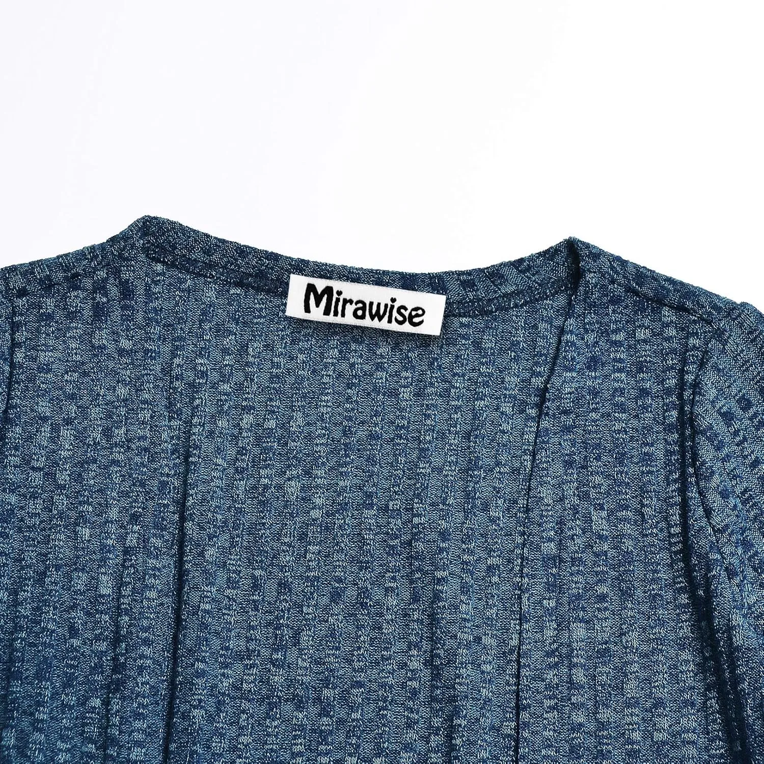 Mirawise Girls Front Open Long Sleeve Knit Cardigan Sweater with Pockets 6-13 Years