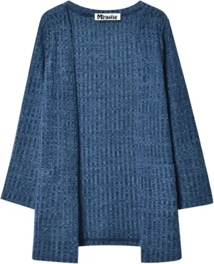 Mirawise Girls Front Open Long Sleeve Knit Cardigan Sweater with Pockets 6-13 Years