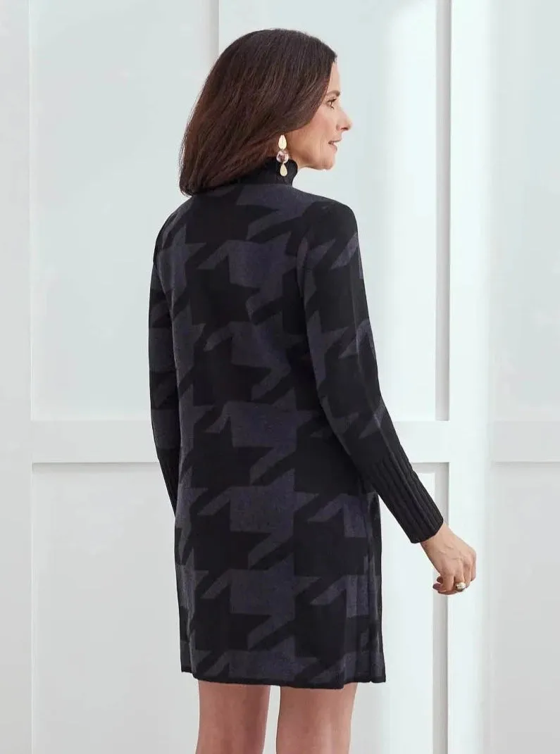 Mock Neck Sweater Dress [H Charcoal-7533O]