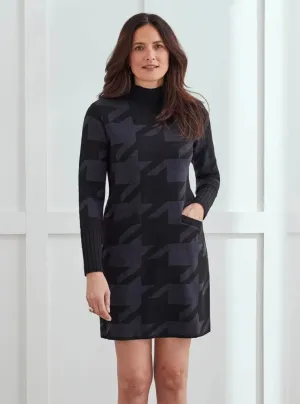 Mock Neck Sweater Dress [H Charcoal-7533O]