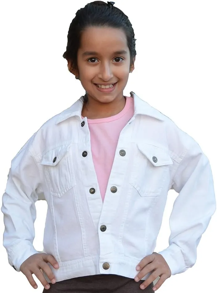 Monag Toddler White Denim Jacket, Toddler Pink Jacket, Kids Jacket, Children Jacket