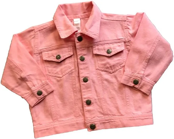 Monag Toddler White Denim Jacket, Toddler Pink Jacket, Kids Jacket, Children Jacket