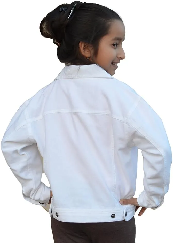 Monag Toddler White Denim Jacket, Toddler Pink Jacket, Kids Jacket, Children Jacket