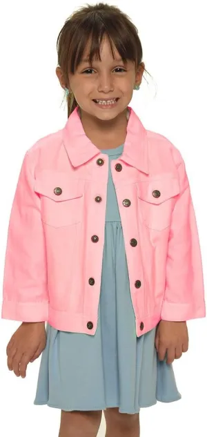 Monag Toddler White Denim Jacket, Toddler Pink Jacket, Kids Jacket, Children Jacket