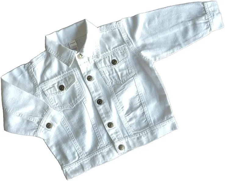 Monag Toddler White Denim Jacket, Toddler Pink Jacket, Kids Jacket, Children Jacket