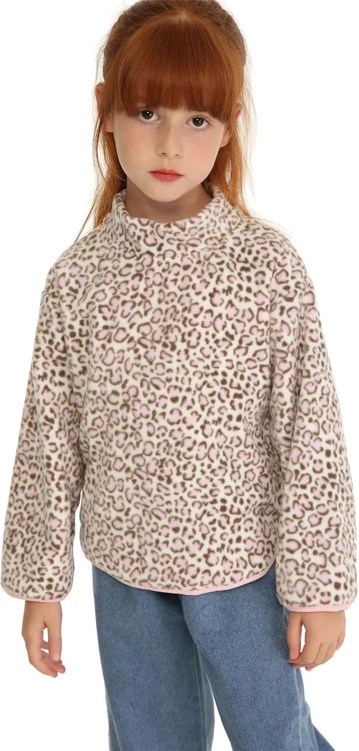 Mud Kingdom Little Boys Girls Polar Fleece Pullover Sweatshirts Lightweight Mock Neck Long Sleeve Warm Casual Winter