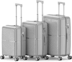 Nazhura Luggage Set, 3-Piece Hardside Suitcase Set, 20-inch, 24-inch, 28-inch Luggage, Carry on Luggage Set, Travel Luggage Set, Large Suitcase with Wheels