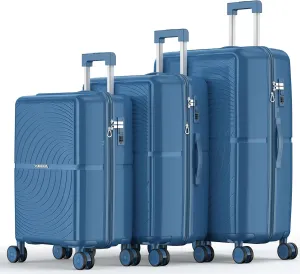 Nazhura Luggage Set, 3-Piece Hardside Suitcase Set, 20-inch, 24-inch, 28-inch Luggage, Carry on Luggage Set, Travel Luggage Set, Large Suitcase with Wheels